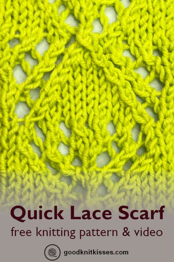 knit quick lace scarf pin image close up of diamond lace