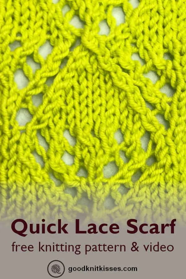 knit quick lace scarf pin image close up of diamond lace