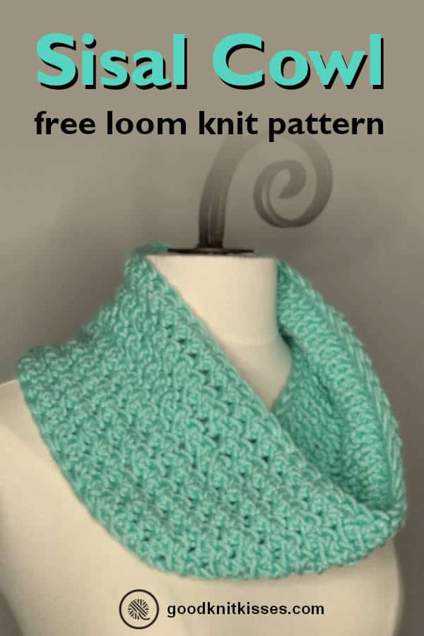 Loom Knit Sisal Cowl finished project PIN image