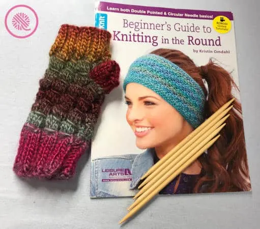 knitting in the round book giveaway fingerless mitts with needles and book