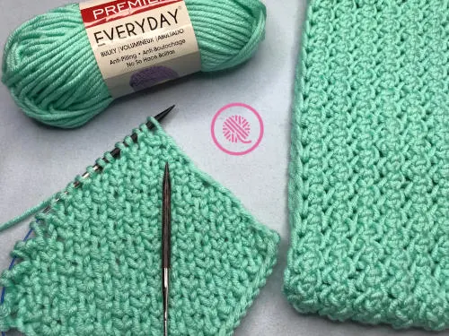 Needle Knit Sisal Scarf progress pic with yarn