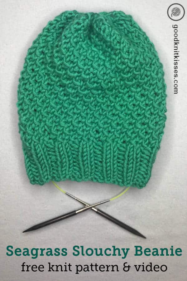 Needle Knit Seagrass Slouch hat