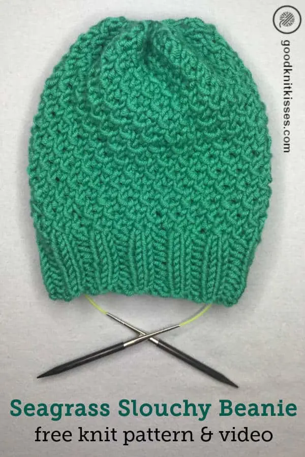 Needle Knit Seagrass Slouch hat