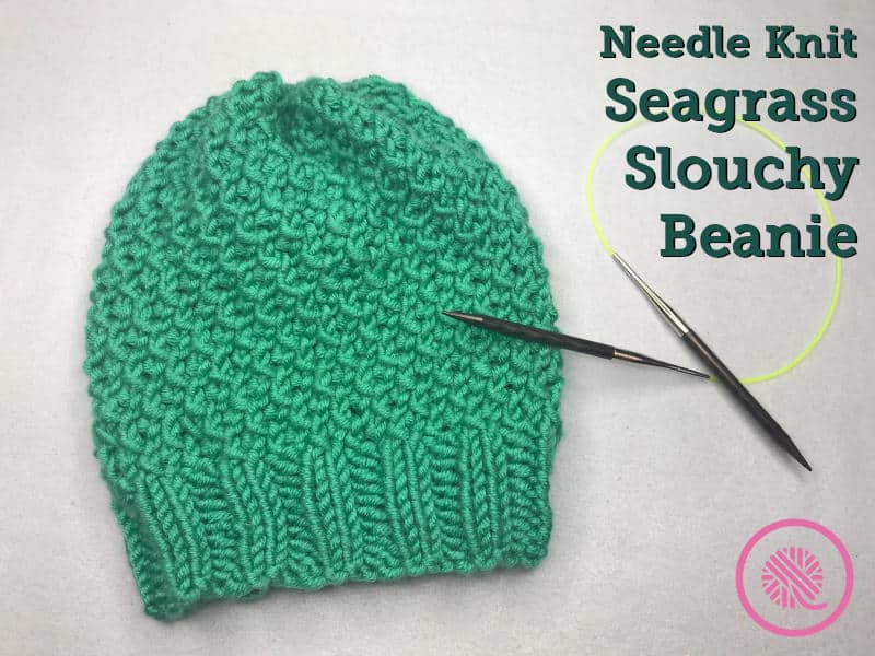 Needle Knit Seagrass Slouchy Hat