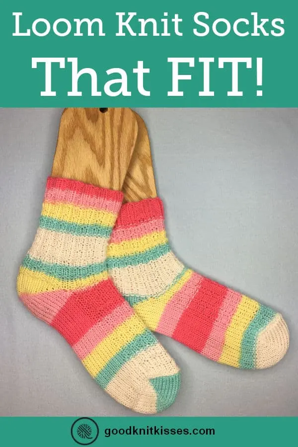 loom knit socks that fit pin