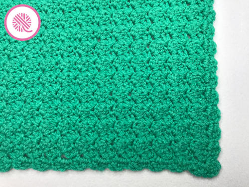 crochet marshmallow stitch blanket finished pic