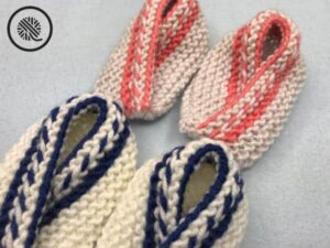 PDF: Loom Knit Two Color Baby Booties