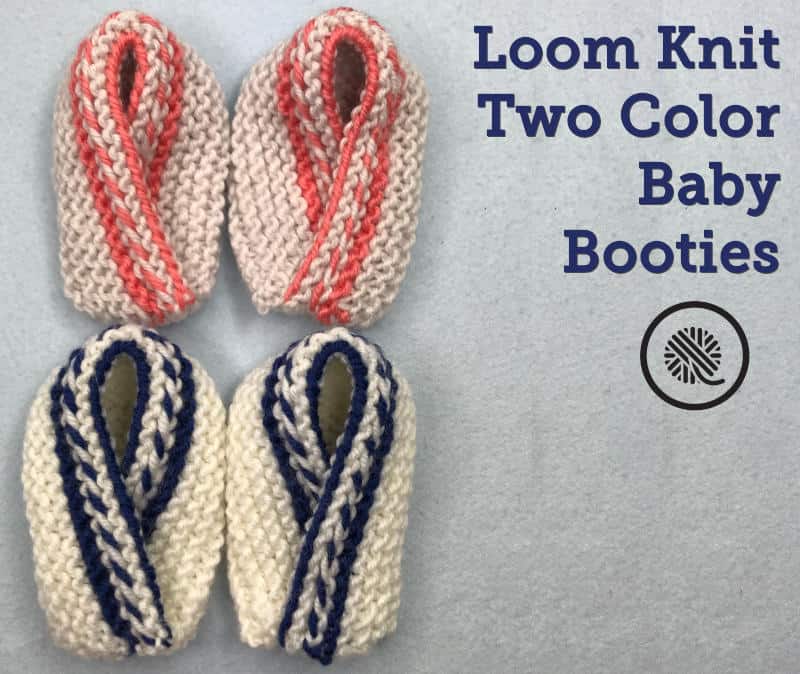 Learn to Make Colorful Loom Knit Baby Booties