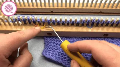 feather lace stitch on the loom