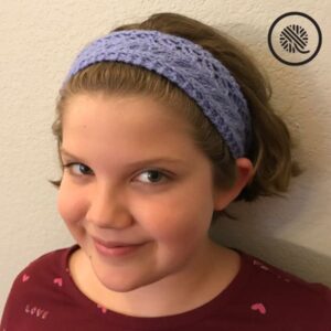 PDF: Loom Knit Feather Lace Headband