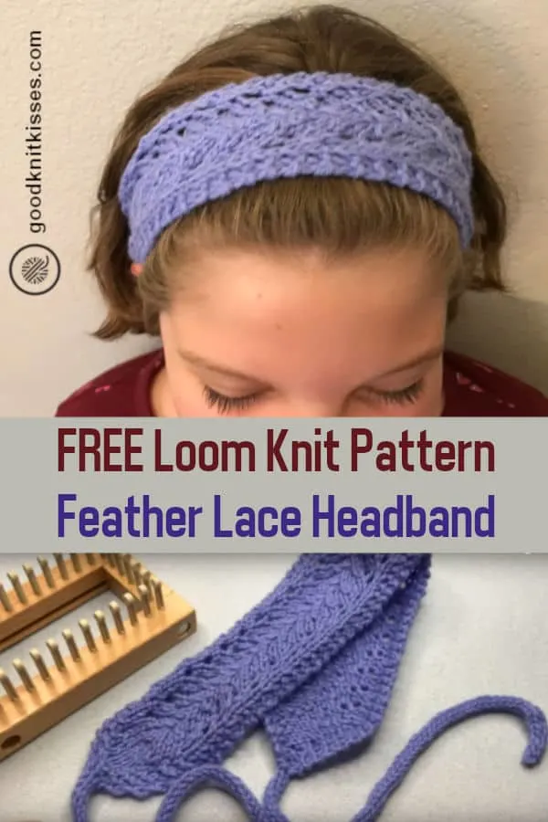 loom knit easy lace headband pin