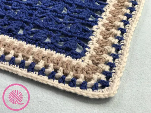 free crochet wedding afghan square border close up