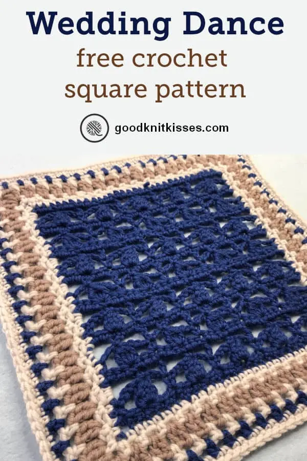 free crochet wedding afghan square PIN image