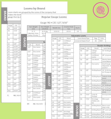 Knitting Loom Guide Interior Pages