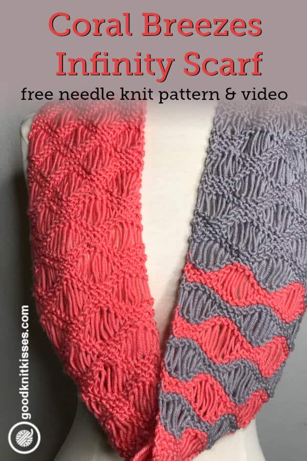 needle knit coral breezes infinity scarf pin image