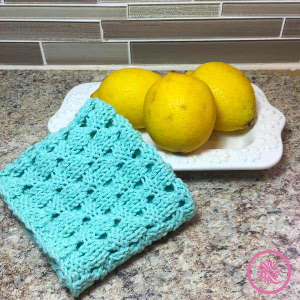loom knit dewdrop washcloth