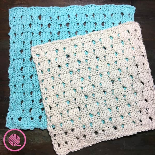 loom knit dewdrop washcloth