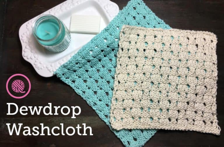 Loom Knit Dewdrop Washcloth free pattern with instructions, video & chart