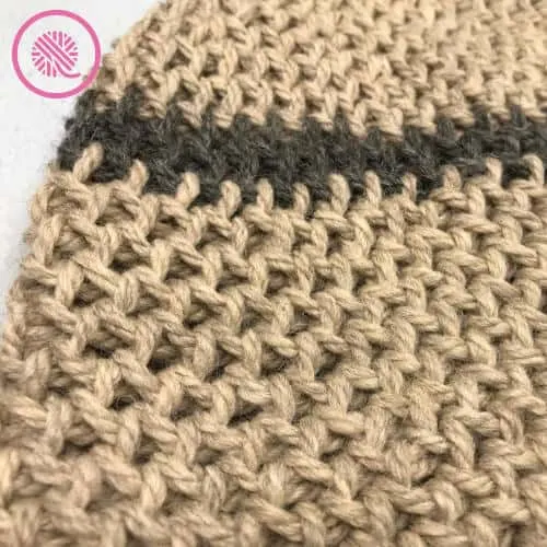 loom knit boyfriend hat close of the diamond lace stitch