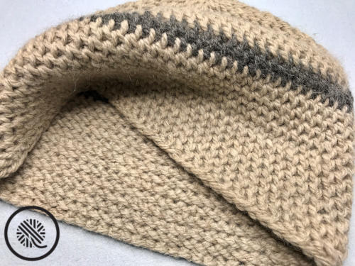 Needle Knit Boyfriend Hat brim and inside