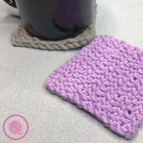 easy seed stitch patterns for loom knitters coasters with coffee cup