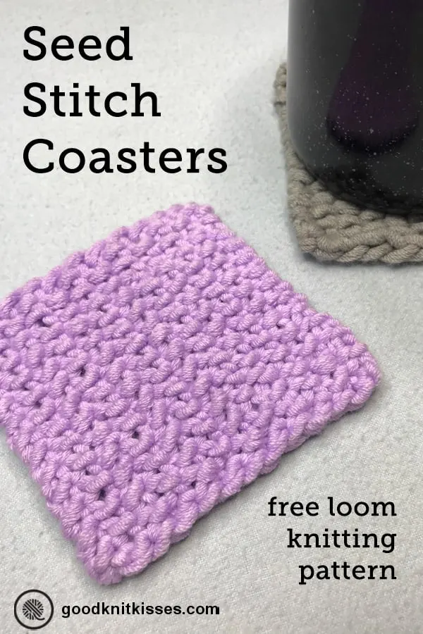 easy seed stitch patterns for loom knitters seed coasters pin image