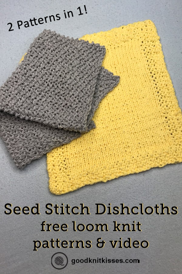 easy seed stitch patterns for loom knitters pin dishcloths pin image
