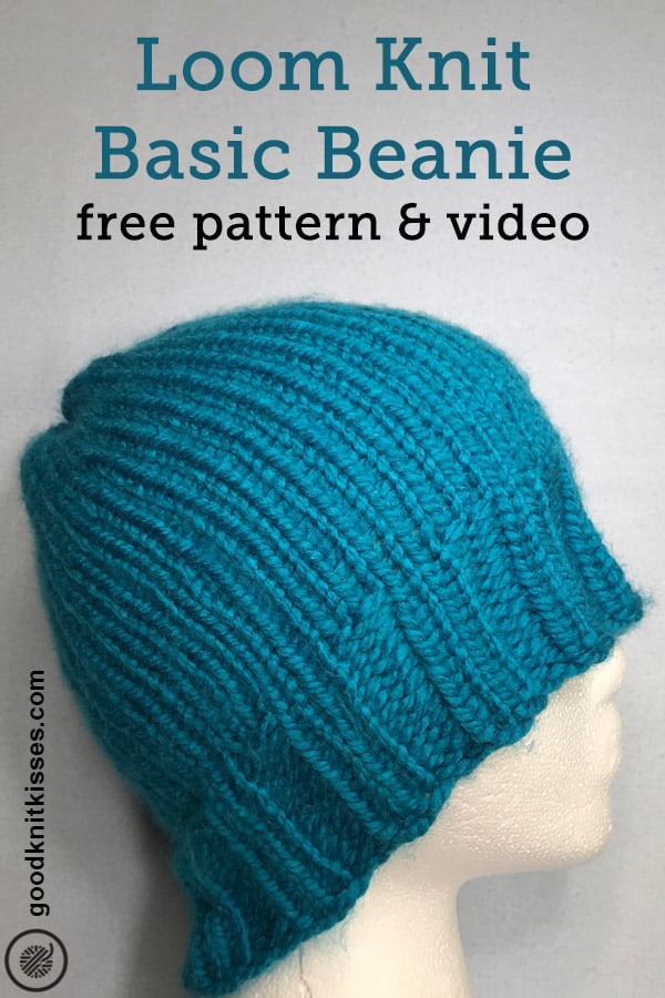 loom knit basic beanie pin image