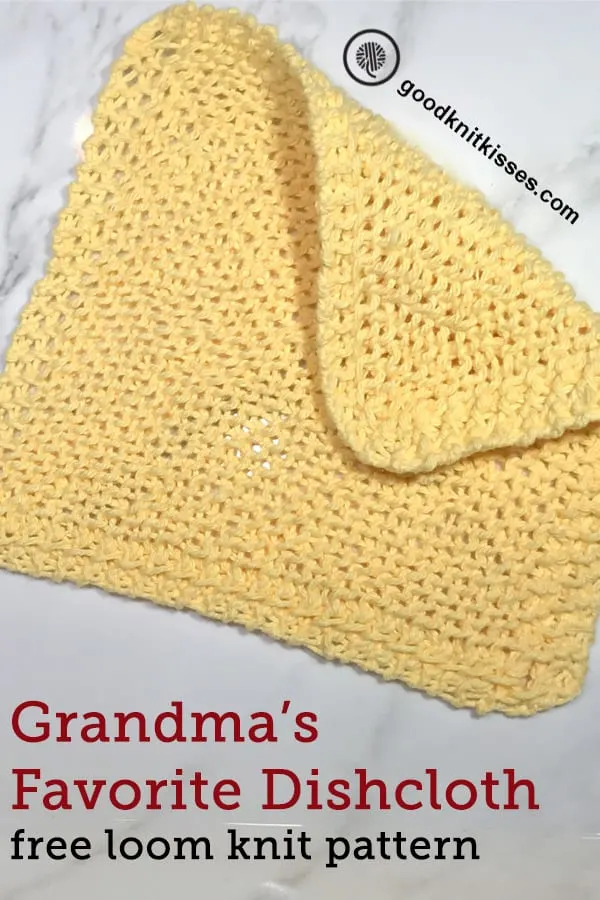 loom knit grandmas favorite dishcloth Pin image