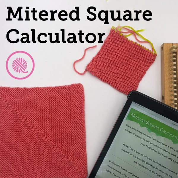 Loom Knit Mitered Square Calculator