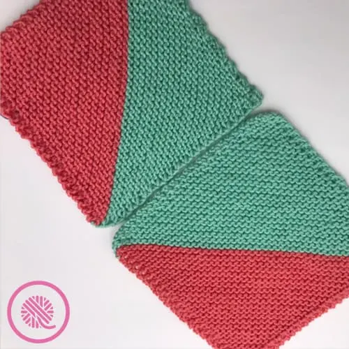 loom knit mock mitered squares