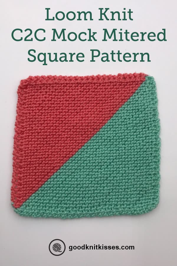 loom knit mock mitered square pin image
