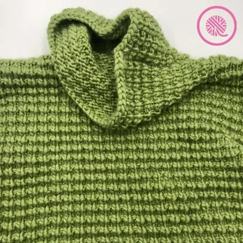 Loom Knit Sweater with Cowl Collar