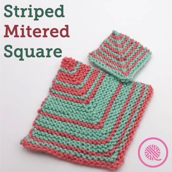 Stunning Stripes!  Free Loom Knit Striped Mitered Square Pattern