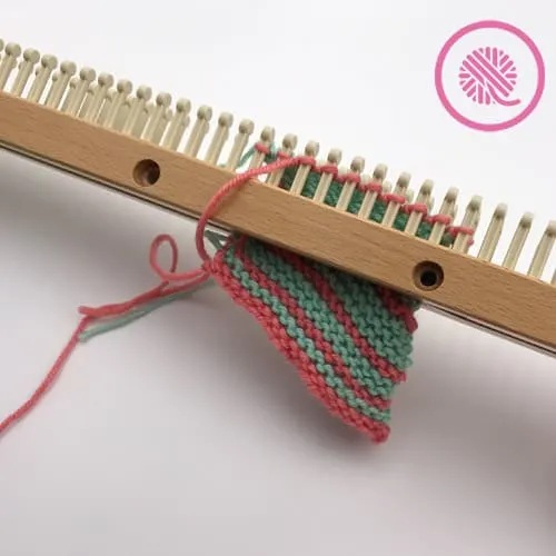 Striped Mitered Square on loom