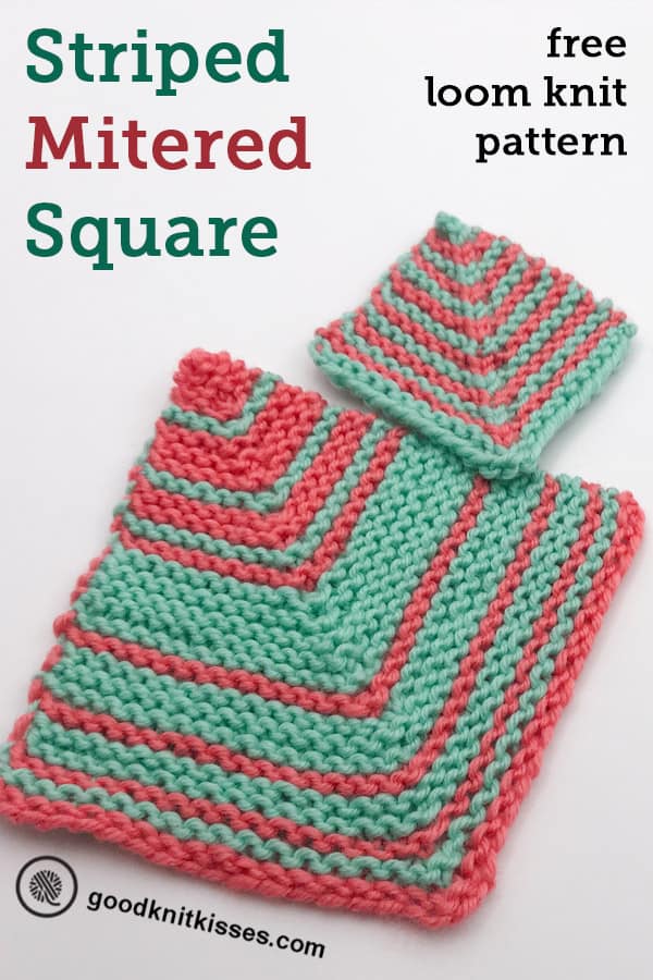 Stunning Stripes! Free Loom Knit Striped Mitered Square Pattern