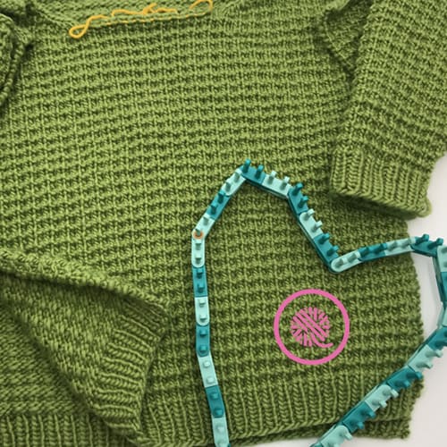 easy going loom knit sweater finished pieces