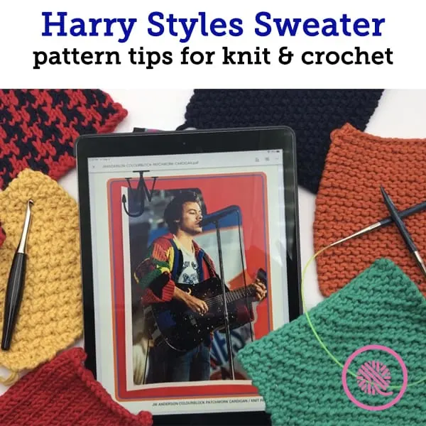 Harry Styles Sweater Pattern with squares for knit and crochet