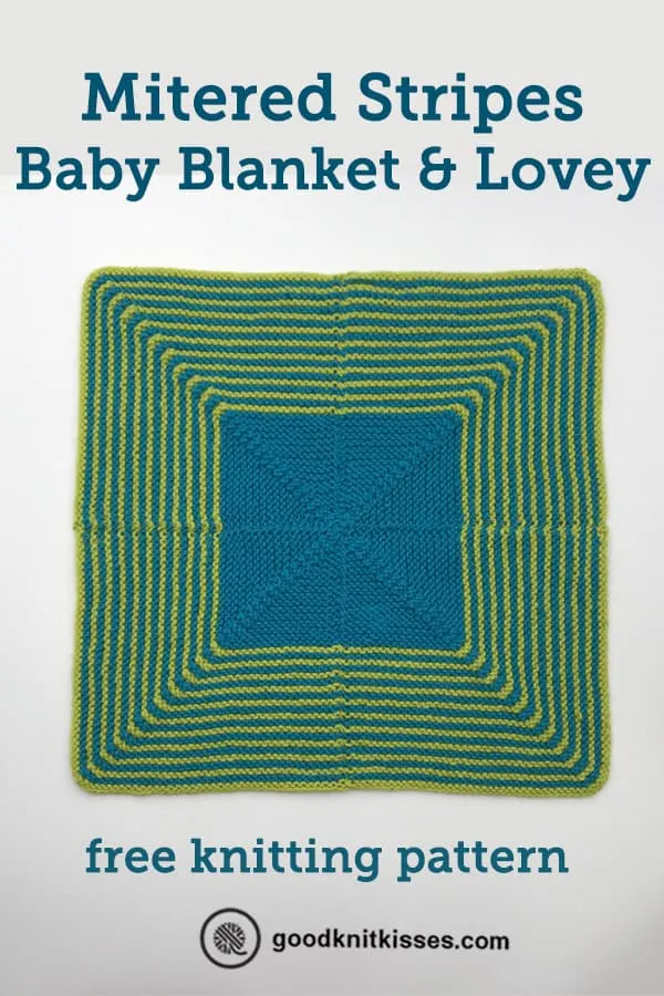 mitered stripes baby blanket and lovey pin image