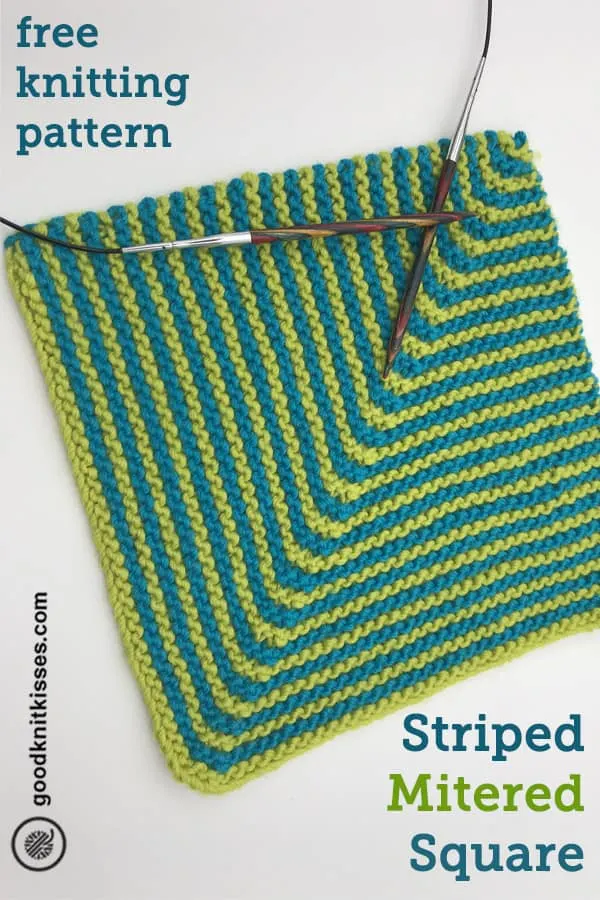 needle knit striped mitered square pin image