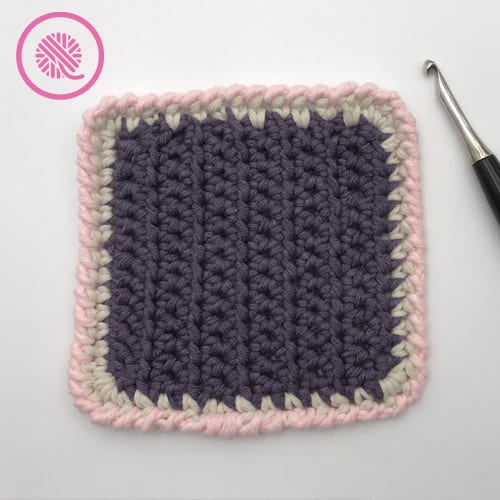 square with crab stitch border