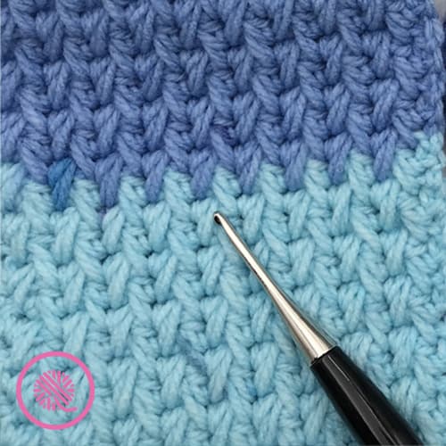 crochet feather stitch close up