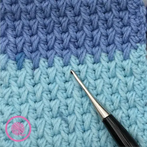crochet feather stitch close up