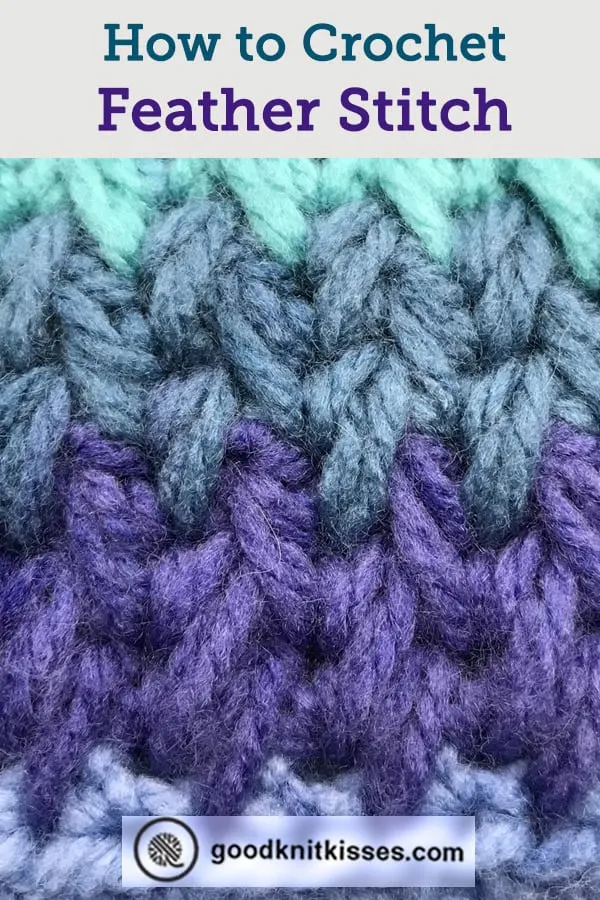 crochet feather stitch pin image