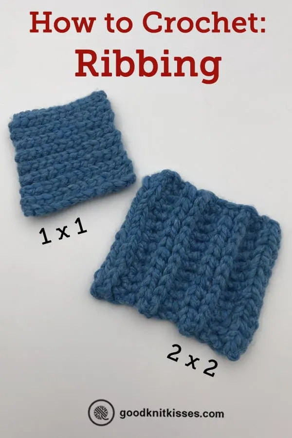 how to crochet ribbing pin image