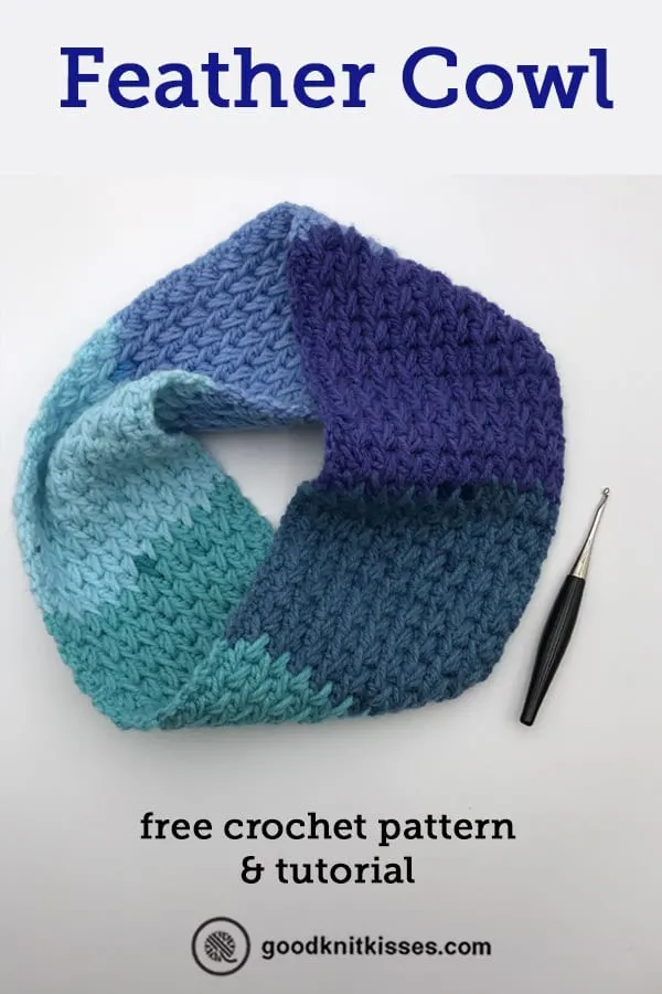 crochet feather cowl pin image
