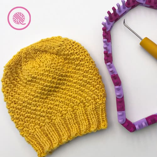 loom knit edelweiss hat with Flexee loom