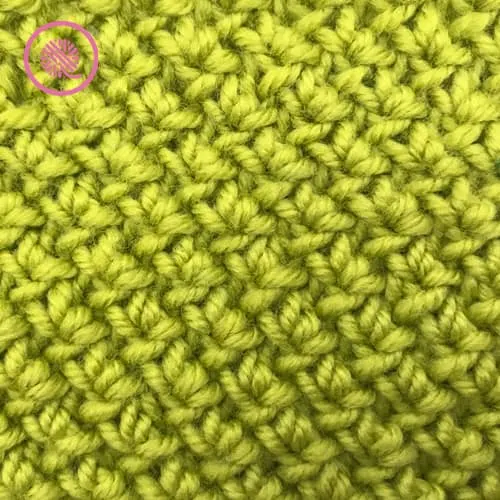 needle knit edelweiss stitch close up