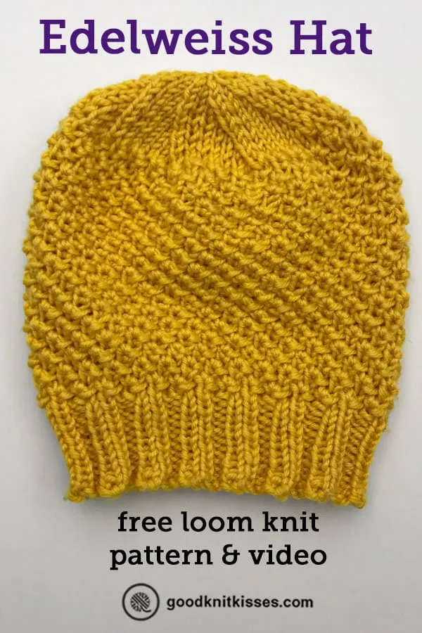 loom knit edelweiss hat pin image