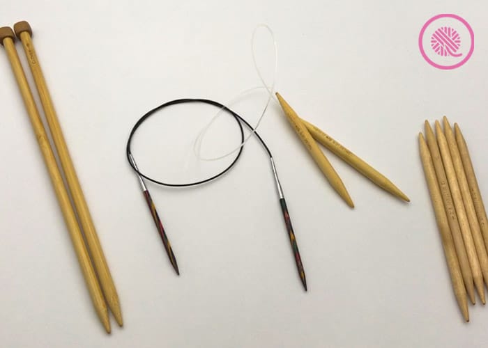 straight, circular and double pointed needles